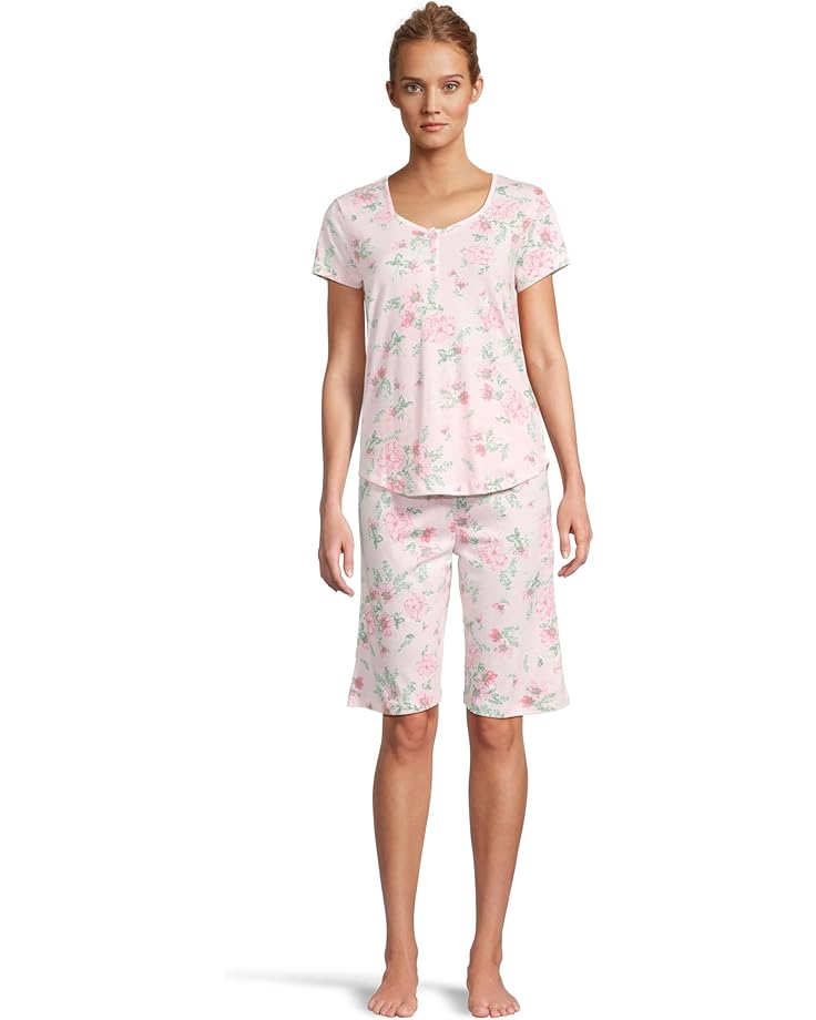 6pm Karen Neuburger Novelty Print Short Sleeve Bermuda Set Women's