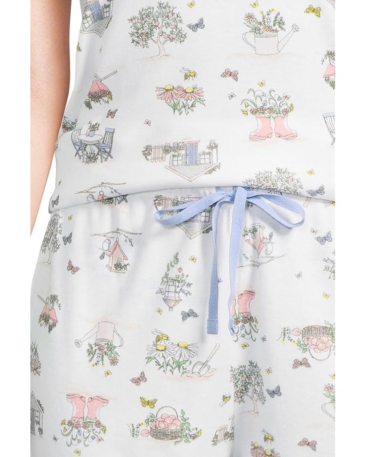 Karen Neuburger Novelty Short Sleeve Tee And Bermuda Short Set Women's Garden Scene