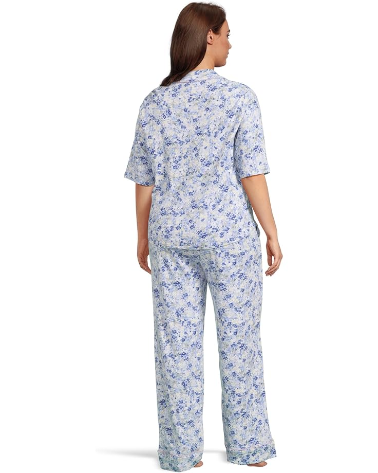 Karen Neuburger Plus Size Rose Gardens Notch Collar Girlfriend Pajama Set Women's