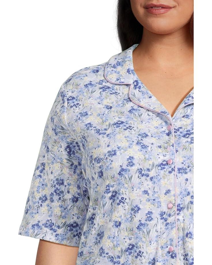 Karen Neuburger Plus Size Rose Gardens Notch Collar Girlfriend Pajama Set Women's
