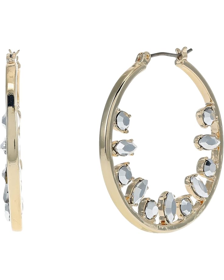 6pm Karl Lagerfeld Paris 35 mm Stone Inside Hoop Earrings