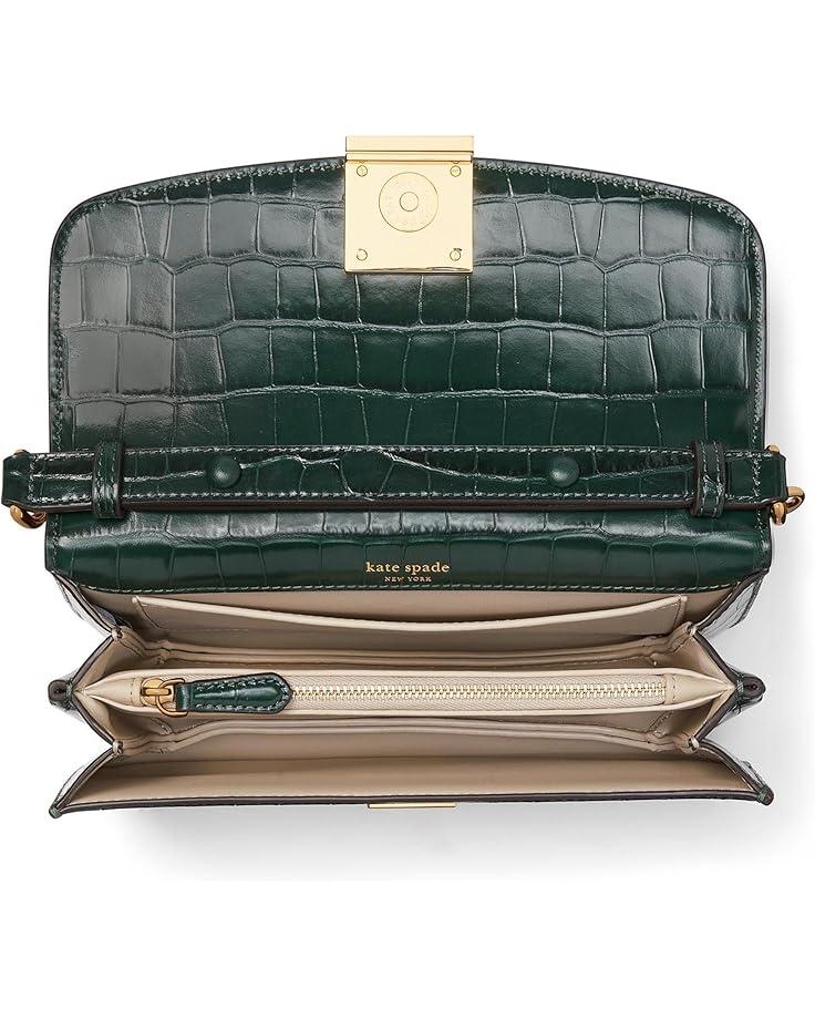 Kate Spade New York Dakota Croc Embossed Leather Small Crossbody