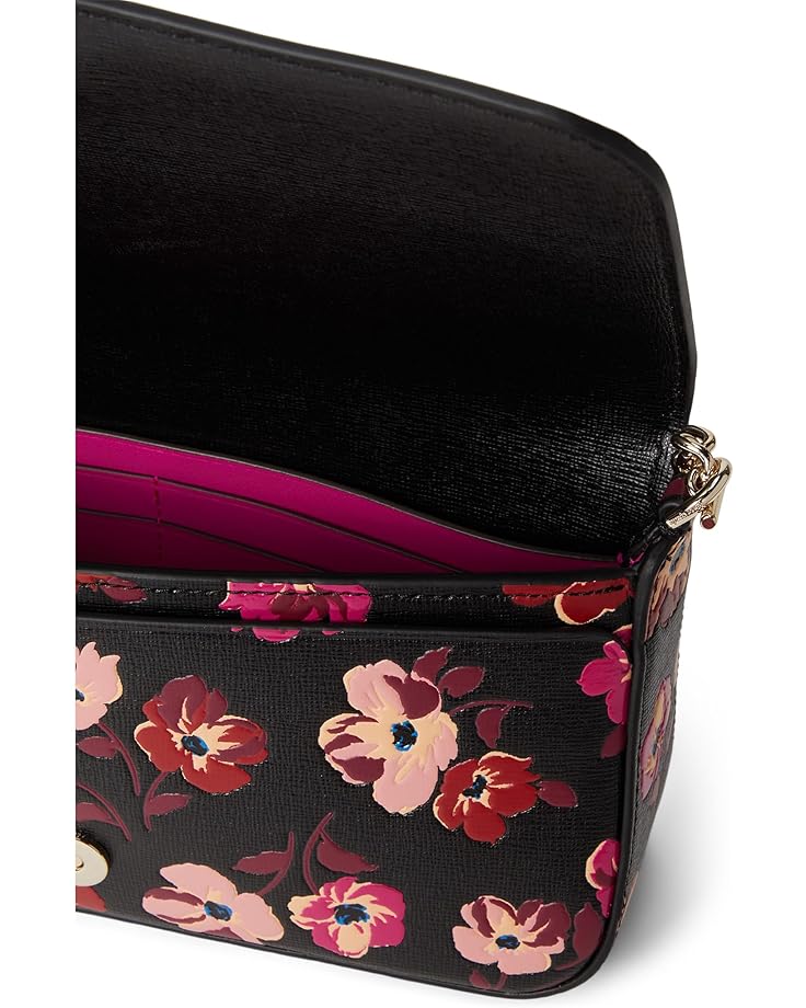 6pm Kate Spade New York Devin Fall Poppies Embossed Saffiano Leather Flap Chain Wallet