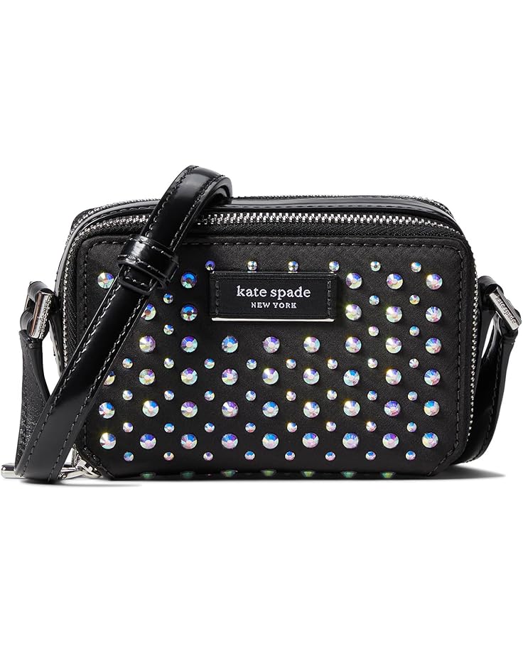 6pm Kate Spade New York Double Zip Micro Embellished Leather Double Zip Micro Crossbody