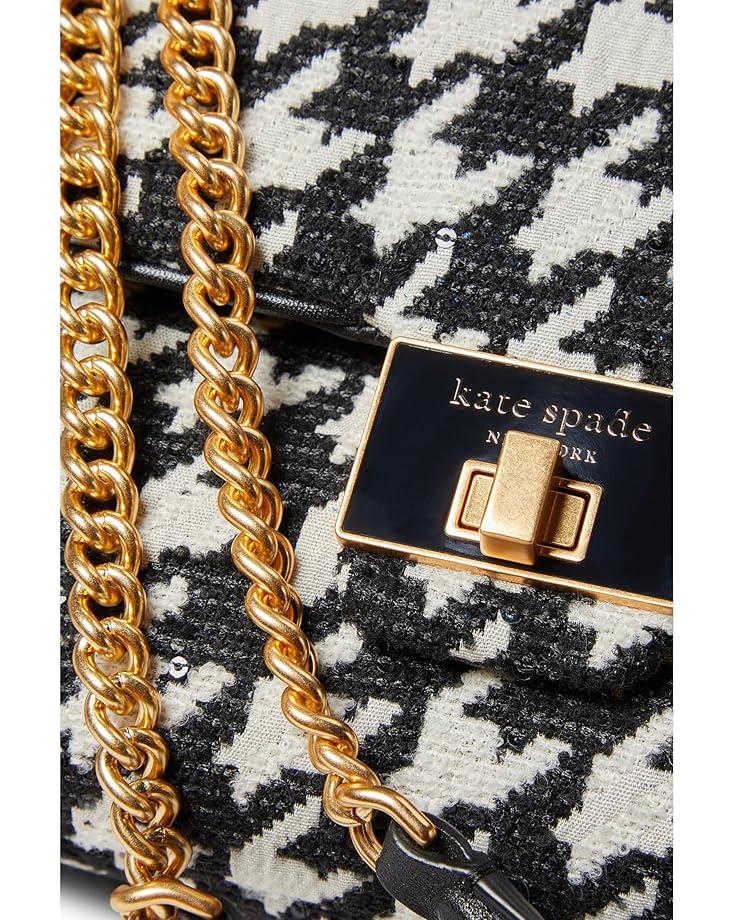 6pm Kate Spade New York Evelyn Sequin Houndstooth Fabric Medium Convertible Shoulder Bag