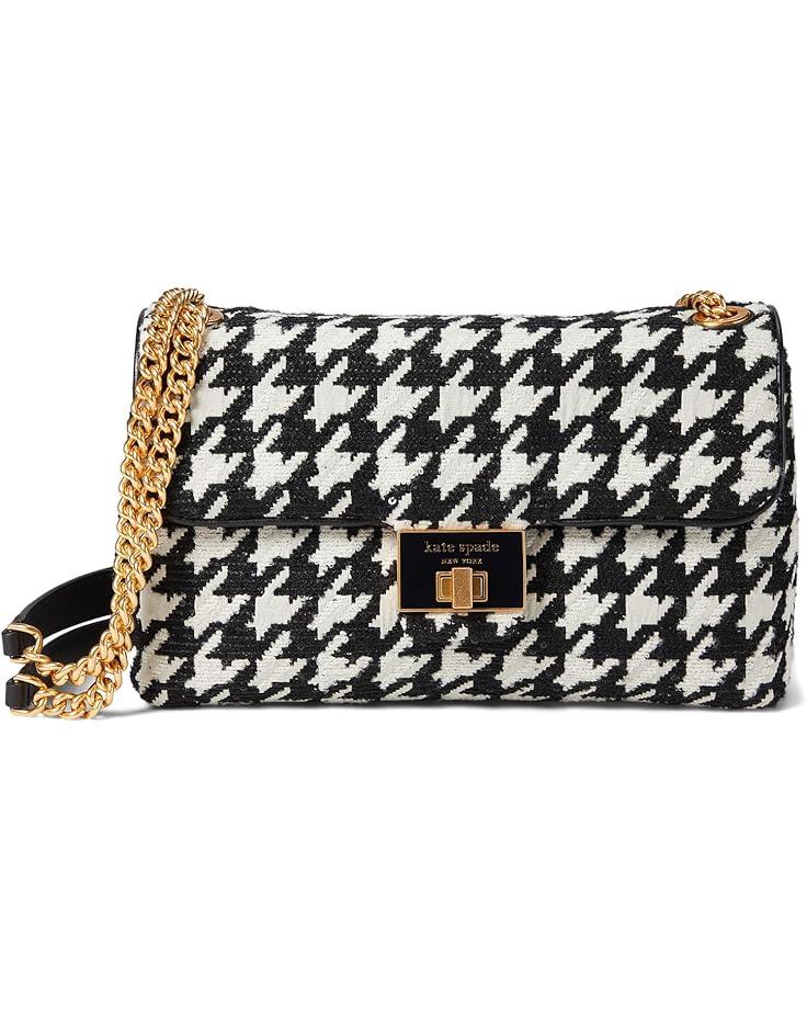 6pm Kate Spade New York Evelyn Sequin Houndstooth Fabric Medium Convertible Shoulder Bag
