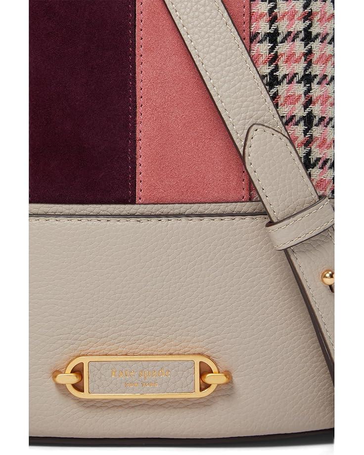 6pm Kate Spade New York Gramercy Racing Stripe Plaid Twill Fabric Medium Bucket Bag