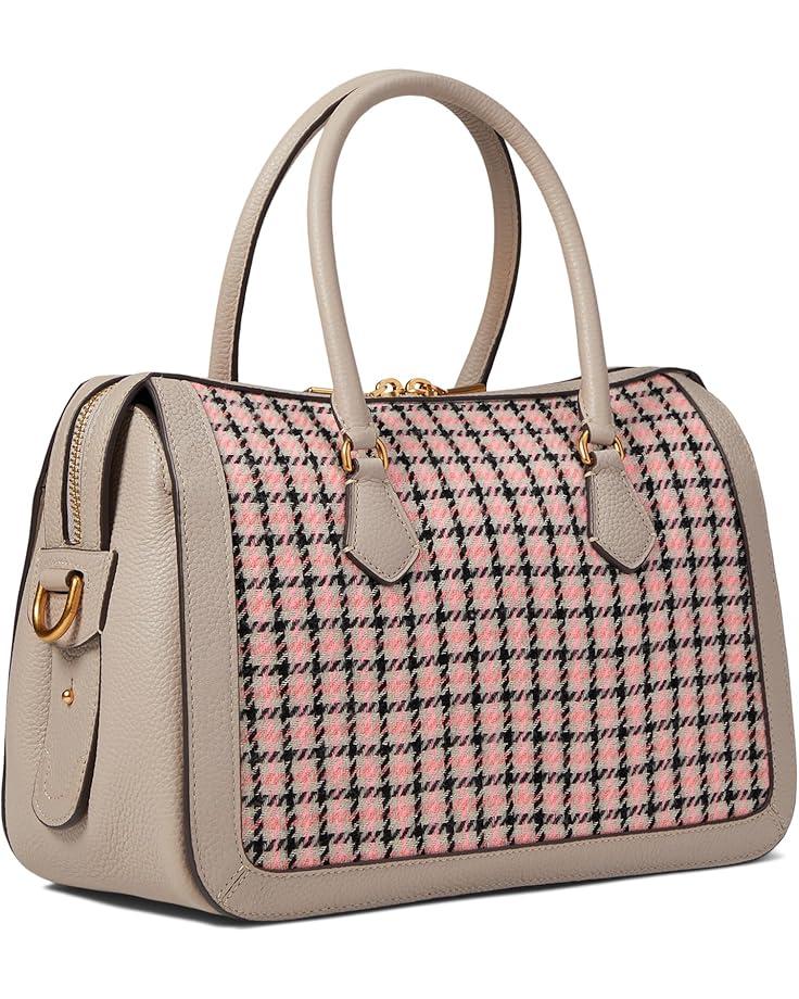 6pm Kate Spade New York Gramercy Racing Stripe Plaid Twill Fabric Medium Satchel