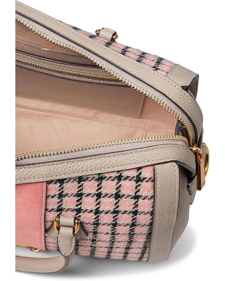 6pm Kate Spade New York Gramercy Racing Stripe Plaid Twill Fabric Medium Satchel