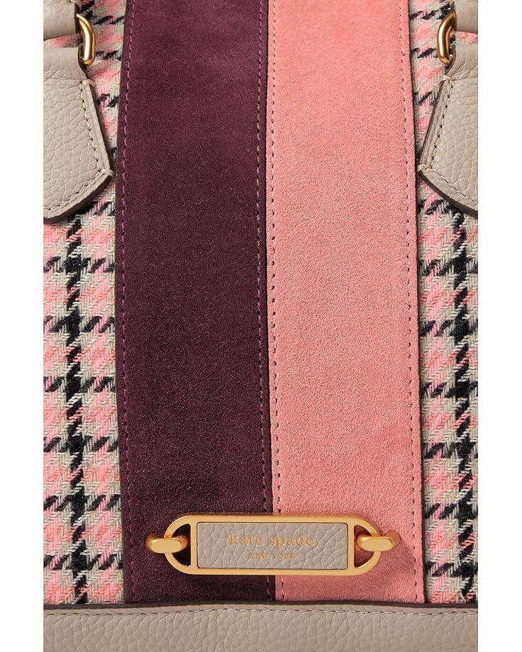 6pm Kate Spade New York Gramercy Racing Stripe Plaid Twill Fabric Medium Satchel