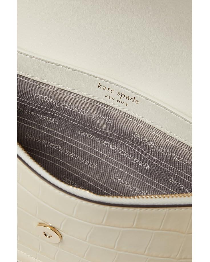 Kate Spade New York Knott Croc Embossed Leather Flap Crossbody