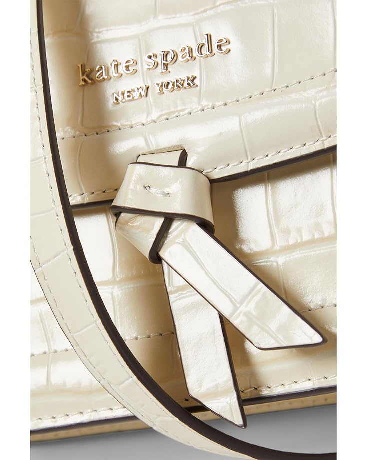 Kate Spade New York Knott Croc Embossed Leather Flap Crossbody