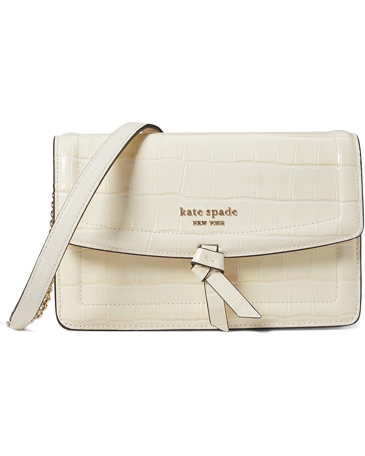 Kate Spade New York Knott Croc Embossed Leather Flap Crossbody