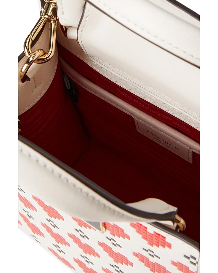 6pm Kate Spade New York Manhattan Pixel Hearts Embossed Saffiano Leather Mini Tote