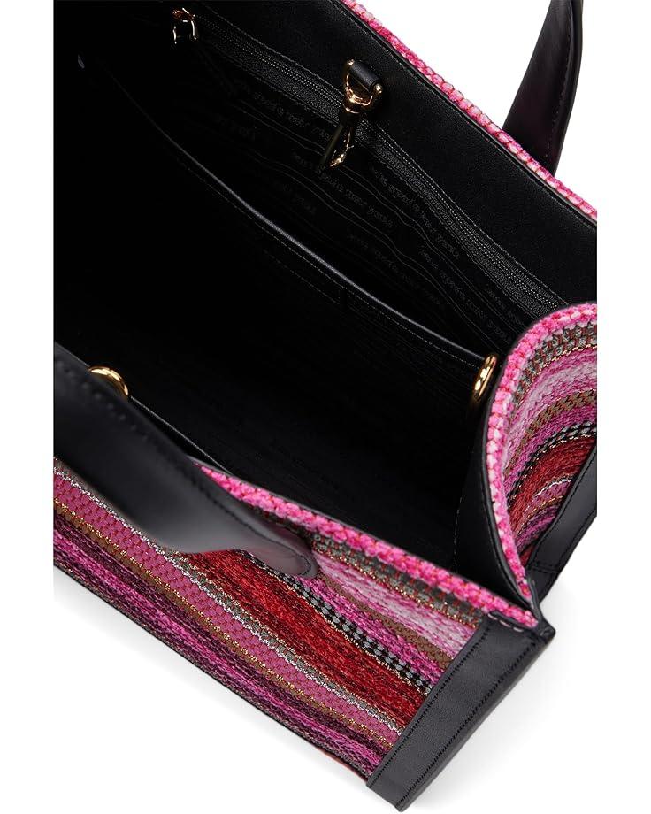 6pm Kate Spade New York Manhattan Striped Metallic Fabric Small Tote