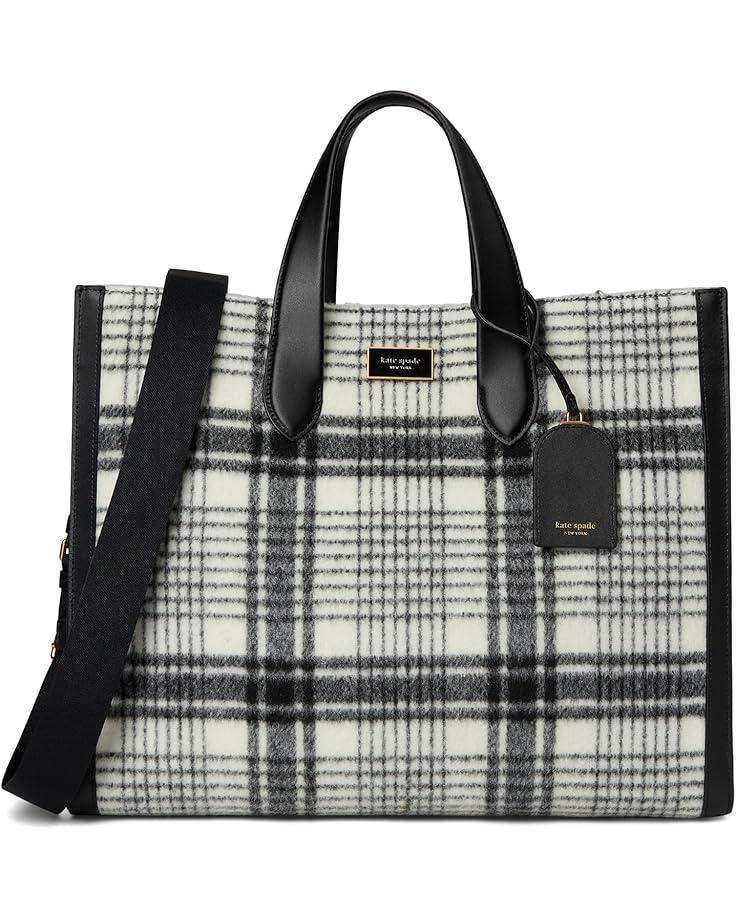 6pm Kate Spade New York Manhattan Studio Plaid Fabric Large Tote