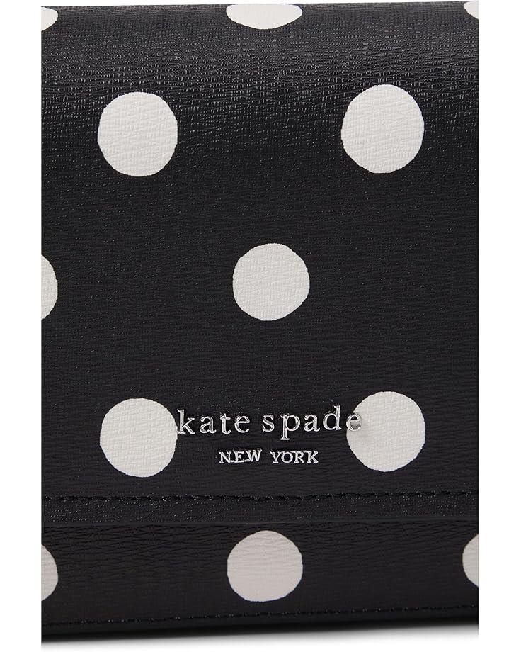 6pm Kate Spade New York Morgan Sunshine Dot Printed Pvc Flap Chain Wallet