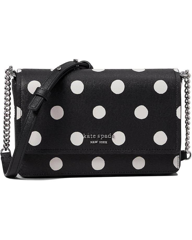 6pm Kate Spade New York Morgan Sunshine Dot Printed Pvc Flap Chain Wallet