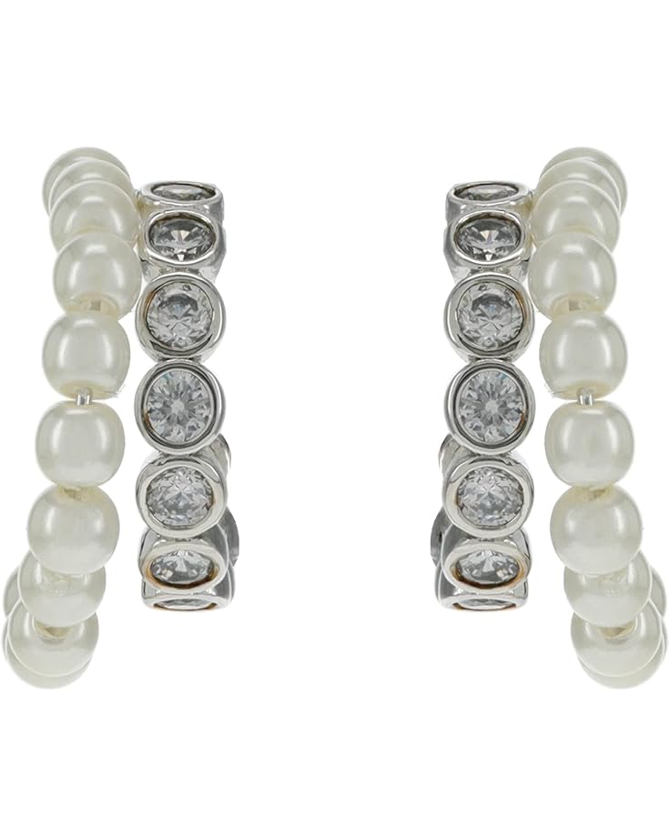 6pm Kate Spade New York Pearl Caviar Double Huggies Earrings