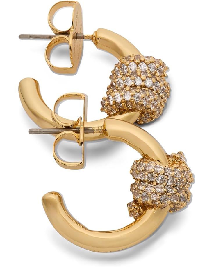 6pm Kate Spade New York Ropes & Knots Pave Knot Hoops