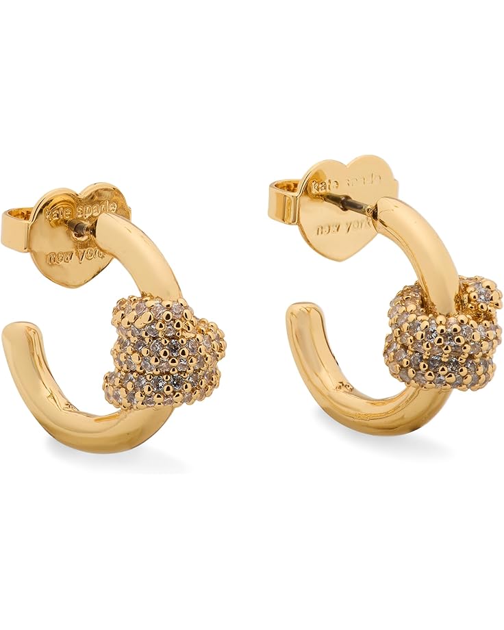 6pm Kate Spade New York Ropes & Knots Pave Knot Hoops