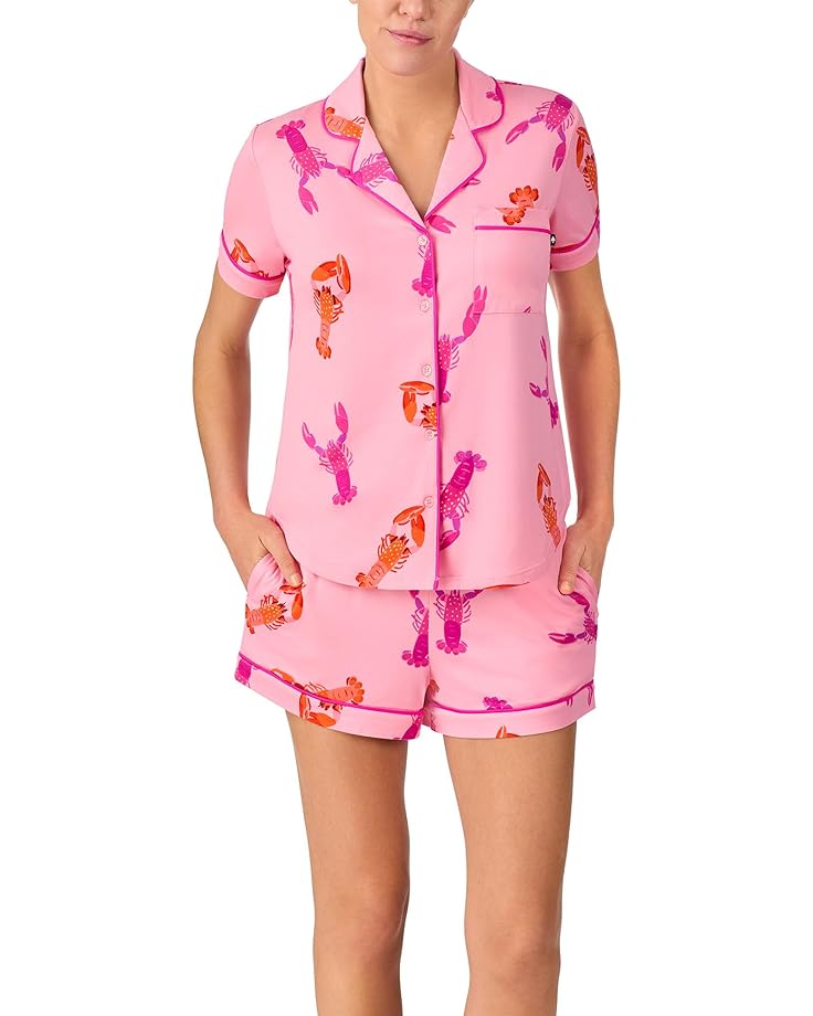 6pm Kate Spade New York Short Sleeve Boxer PJ Set Women's