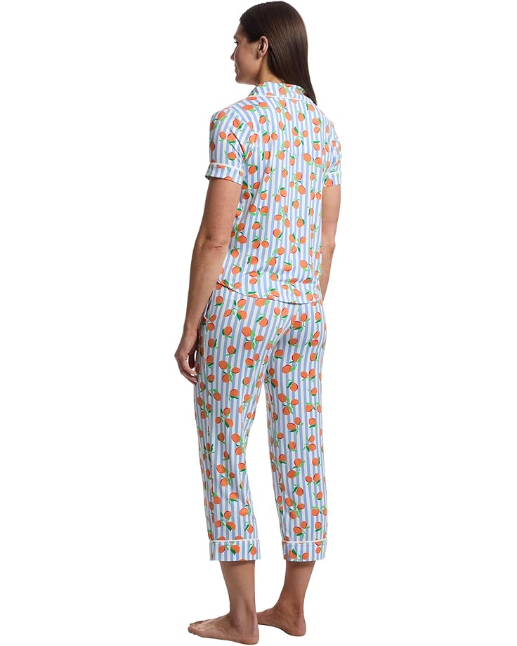 Kate Spade New York Short Sleeve Cropped PJ Set Women's Tossed Oranges