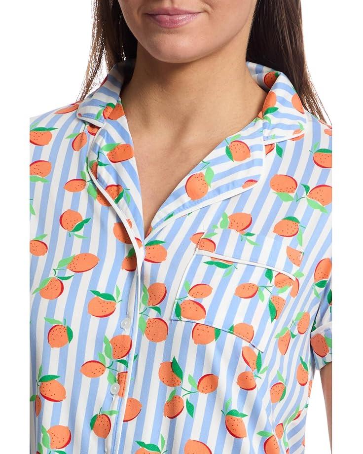 Kate Spade New York Short Sleeve Cropped PJ Set Women's Tossed Oranges