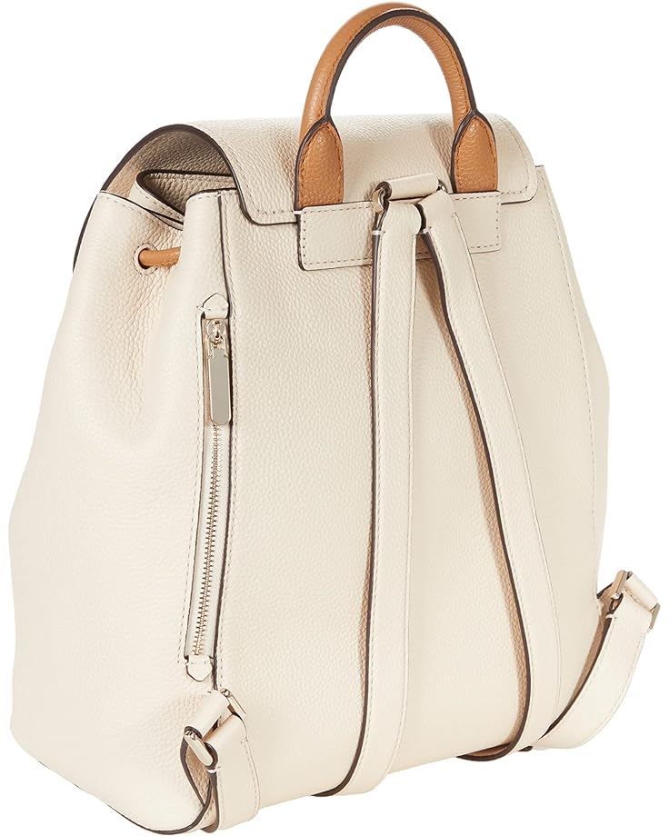 Kate Spade New York Sinch Pebbled Leather Medium Flap Backpack Milk Glass Multi