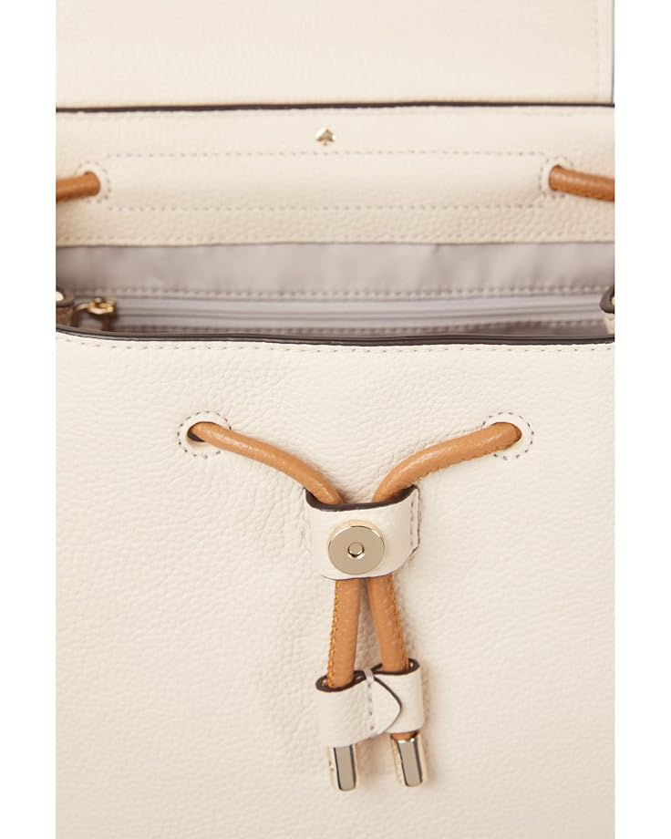 Kate Spade New York Sinch Pebbled Leather Medium Flap Backpack Milk Glass Multi