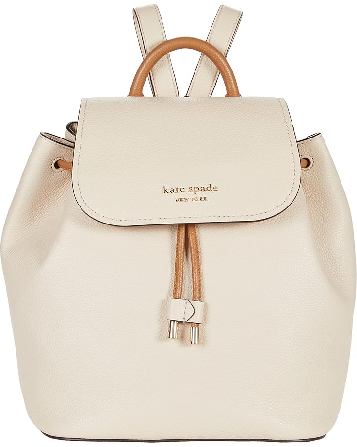 Kate Spade New York Sinch Pebbled Leather Medium Flap Backpack Milk Glass Multi