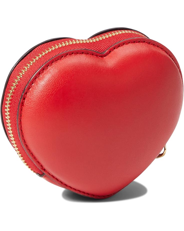 Kate Spade New York Valentines Day Puffy Smooth Leather 3-D Heart Coin Purse