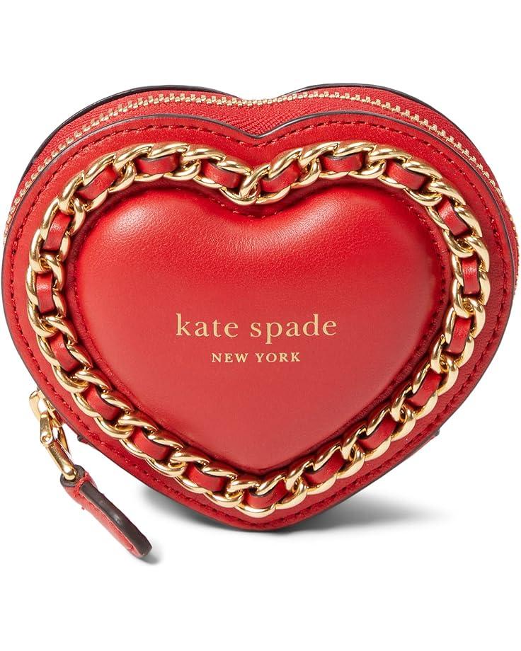 Kate Spade New York Valentines Day Puffy Smooth Leather 3-D Heart Coin Purse