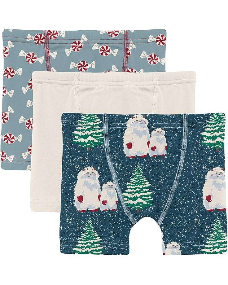 6pm Kickee Pants Kids Print Boxer Brief Set of 3 (Toddler/Little Kid/Big Kid)