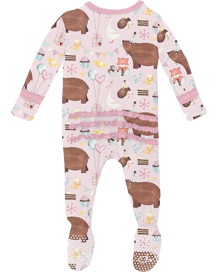 6pm Kickee Pants Kids Print Muffin Ruffle Footie With 2 Way Zipper (Infant)