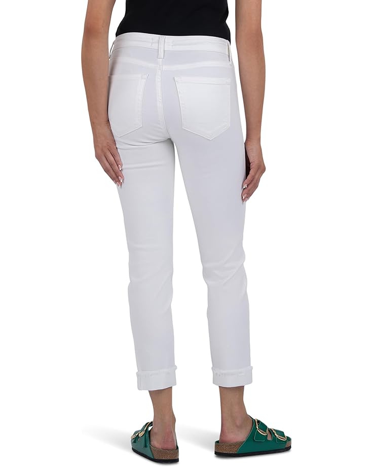 6pm KUT From The Kloth Amy Crop Straight Leg Roll Up Fray Princess Seam Women's