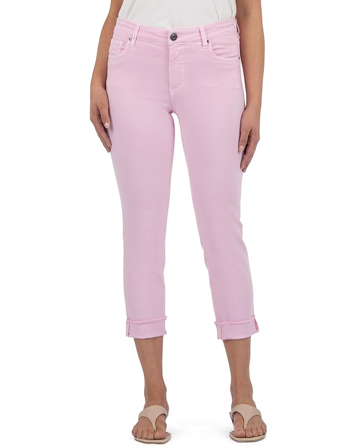 KUT from the Kloth Amy Crop Straight Leg - Roll-Up Frey Women's French Pink