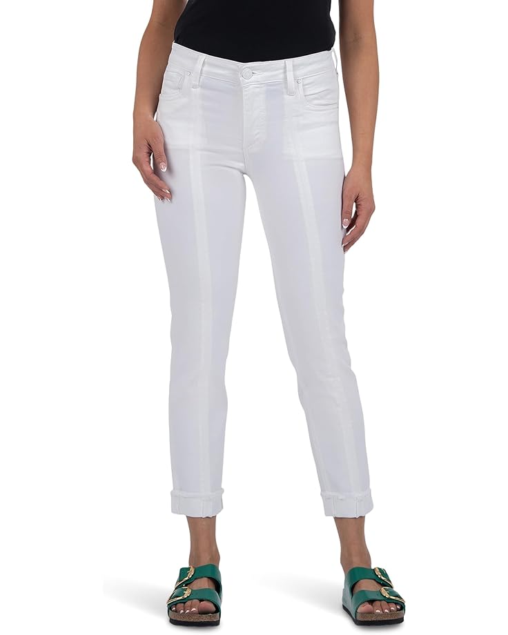 6pm KUT from the Kloth Amy Crop Straight Leg Roll Up Fray Princess Seam Women's