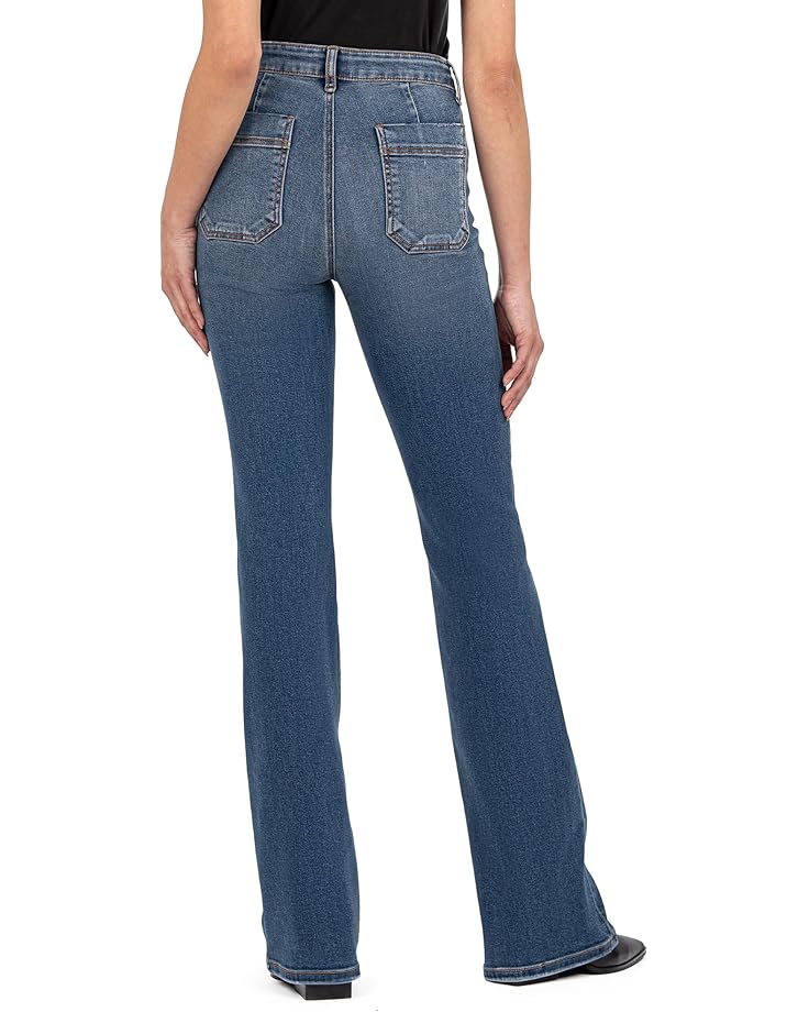 KUT From The Kloth Ana High Rise Front Patch Pockets With Braid Back Square Women's Fame With Dark Base Wash