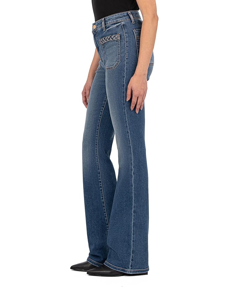 KUT From The Kloth Ana High Rise Front Patch Pockets With Braid Back Square Women's Fame With Dark Base Wash