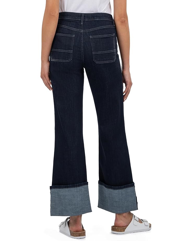 KUT From The Kloth Charlotte High Rise Fab Ab Wide Leg-Roll Up Women's Distinguished With Euro Base Wash