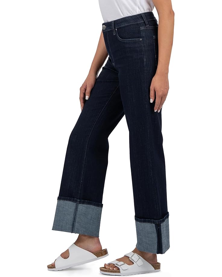 KUT From The Kloth Charlotte High Rise Fab Ab Wide Leg-Roll Up Women's Distinguished With Euro Base Wash