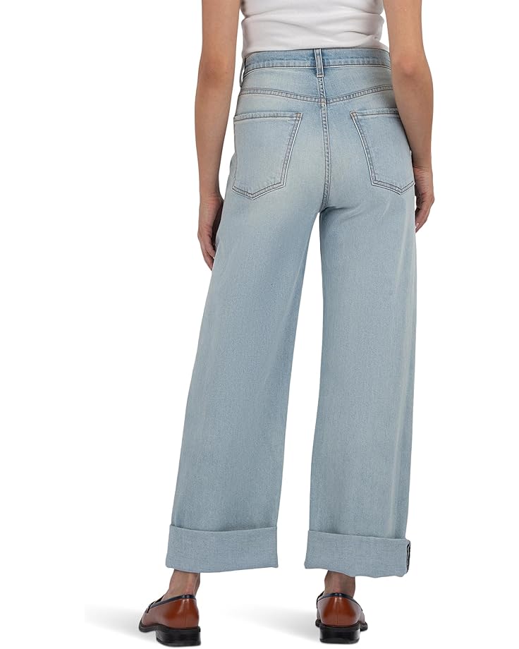6pm KUT From The Kloth Gwen High-Rise Wide Leg Roll-Up 5 Pockets Women's