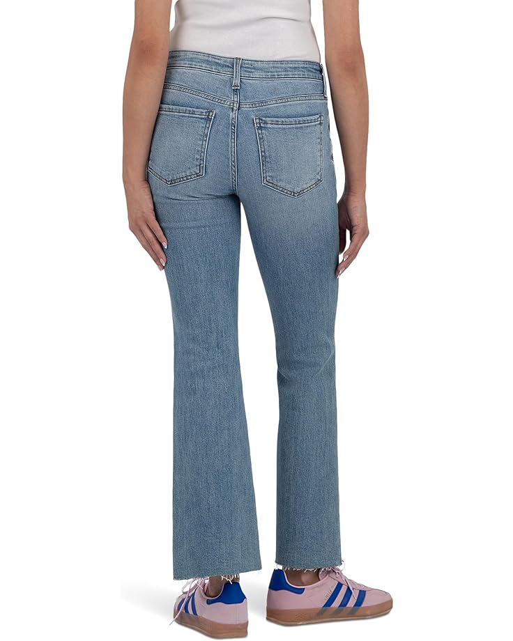 6pm KUT From The Kloth Kelsey Mid-Rise Ankle Flare Raw Hem Slash Pocket Women's