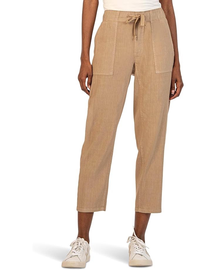 KUT from the Kloth Petite Rosalie - Drawstring Pants with Porkchop Pockets in Khaki Women's Khaki