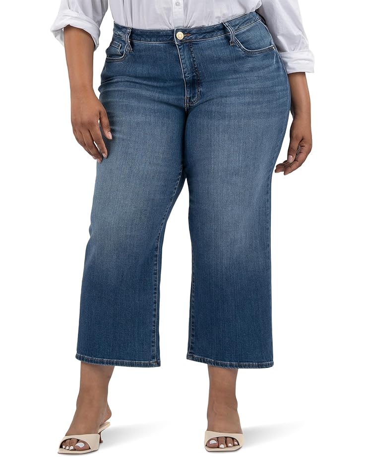 6pm KUT from the Kloth Plus Size Charlotte High Rise Crop Wide Leg With Regular Hem Women's