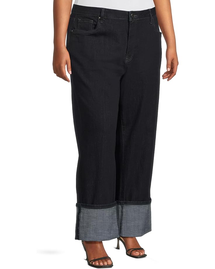 KUT From The Kloth Plus Size Charlotte High Rise Fab Ab Wide Leg-Roll Up Women's