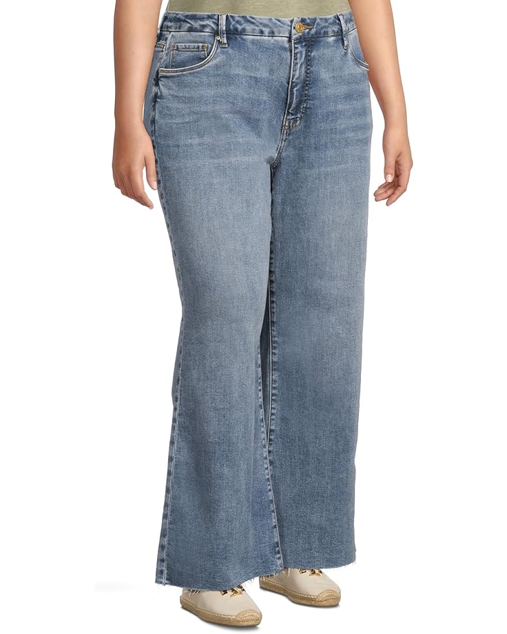 KUT From The Kloth Plus Size Meg High Rise Fab Ab Wide Leg Raw Hem-Long Inseam Women's