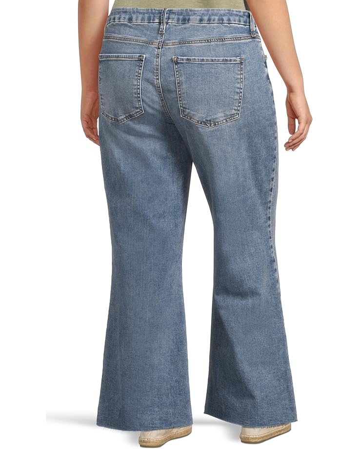 KUT From The Kloth Plus Size Meg High Rise Fab Ab Wide Leg Raw Hem-Long Inseam Women's