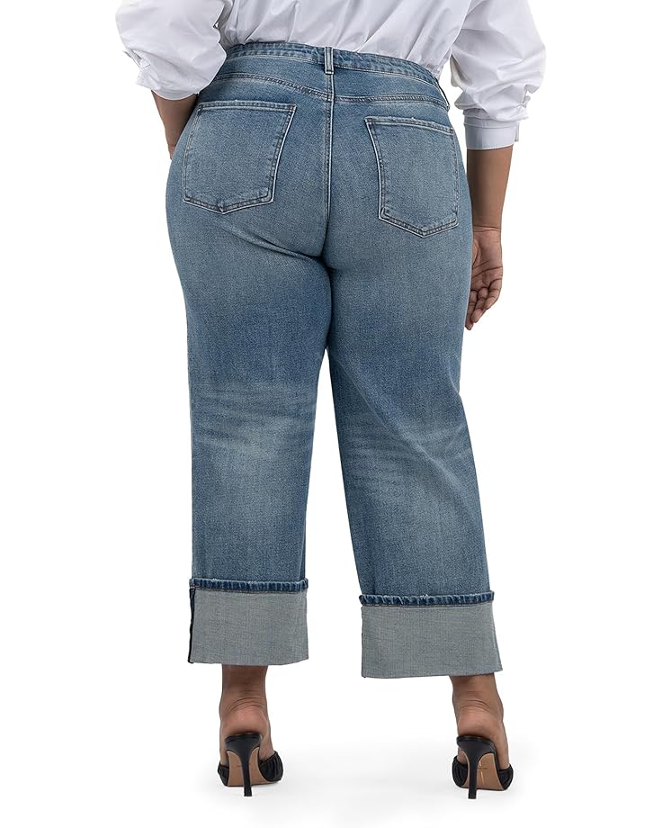 6pm KUT From The Kloth Plus Size Sienna High Rise Wide Leg-Roll Up 5" Women's